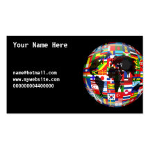 Flag Globe, Your Name Here, Business Card Templates