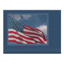Flag in the Clouds/Congratulations on Becoming a U Postcard