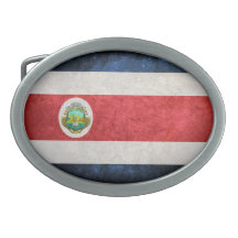 Flag of Costa Rica Belt Buckles