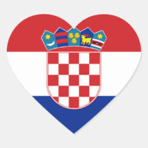 Flag of Croatia Heart Sticker