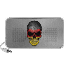 Flag of Germany on a Steel Skull Graphic Mini Speakers