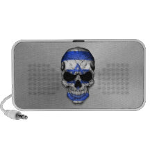 Flag of Israel on a Steel Skull Graphic Mini Speaker