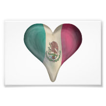 Flag Of Mexico In A Heart Photo Print