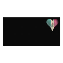 Flag Of Mexico In A Heart Picture Card