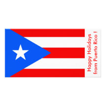 Flag of Puerto Rico, Happy Holidays from U.S.A. Photo Card