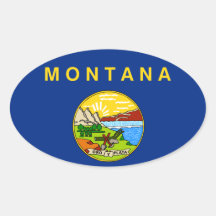 Flag of the State of Montana Oval Sticker