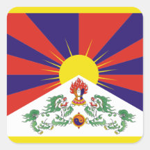 Flag of Tibet Square Stickers