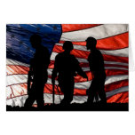 Flag with Soldier Silhouette Card