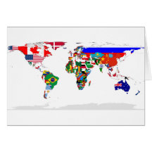 Flagged world greeting card