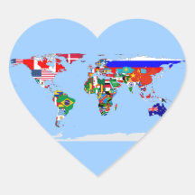 flagged world heart stickers