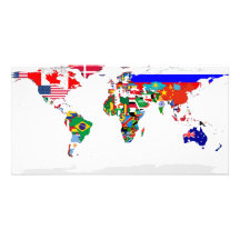 Flagged world photocard photo card template