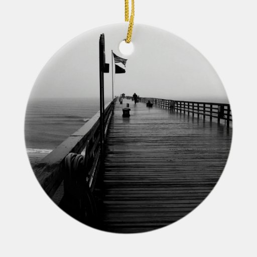 Flagler Beach Pier Photograph Ornaments