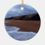 Flagler Beach Shoreline With Rocks Christmas Ornament