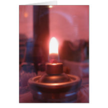 Flame Inside of a Glass Jar Greeting Card