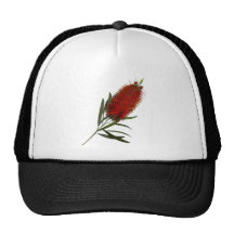 Flame Red Bottle Brush Trucker Hats