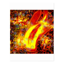 flame  water drops copy postcard