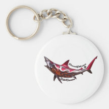 Flamed Fish and FishTs Joined together for Kewl Ts Keychain