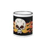 Flames and Fangs Skull Mug