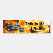 Flames & Cool Motorbike Power Machine Rider Gear Bumper Sticker