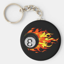 Flaming 8 Ball Keychains