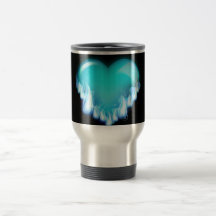 FLAMING BLUE ICE HEART LOVE SWEETHEARTS FLIRTING T COFFEE MUGS