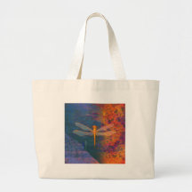 Flaming Dragonfly Canvas Bags