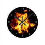 Flaming Outer Space Cloud Burst Wall Clock