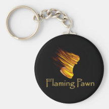 Flaming Pawn Key Chain