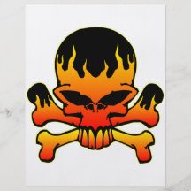 Flaming Skull and Crossbones Flyer Design
