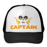 Flaming Skull Captain Trucker Hat