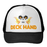 Flaming Skull Deck Hand Trucker Hats
