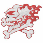 Flaming Skull Embroidered Shirt