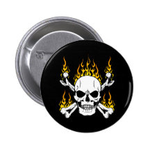 Flaming Skull Pin