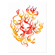 Flaming Skulls-multi Postcards