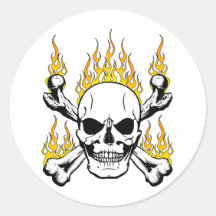 Flaming Skulls Sticker