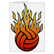 Flaming Volleyball Card