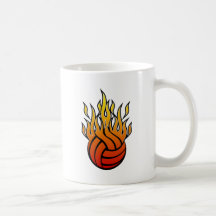 Flaming Volleyball Coffee Mugs