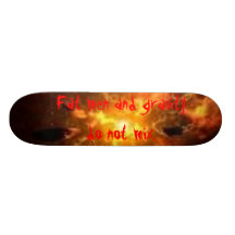 Flaming warning skate board decks