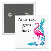 Flamingo 1 pinback buttons