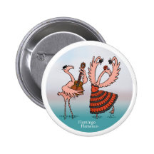 Flamingo Flamenco Button