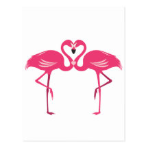 Flamingo Love Postcard