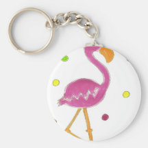 Flamingo Polka Dots Key Chains