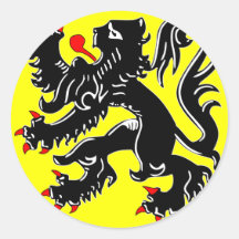 Flanders, Belgium flag Round Stickers