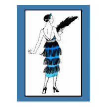 Flapper Dress With Fringe Postcards