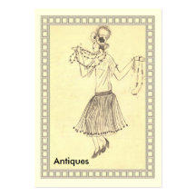 Flapper Girl    Retro  1950's  Business Card
