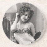 Flapper In Lingerie Drink Coasters