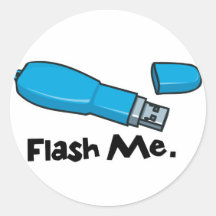 flash me flash drive design round stickers