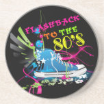 Flashback To The 80's Neon Sneaker Beverage Coaster