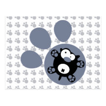 Flat puppy(Blue Grey) Post Cards