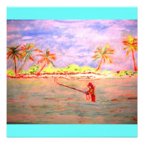 flats fly fishing girl invitations